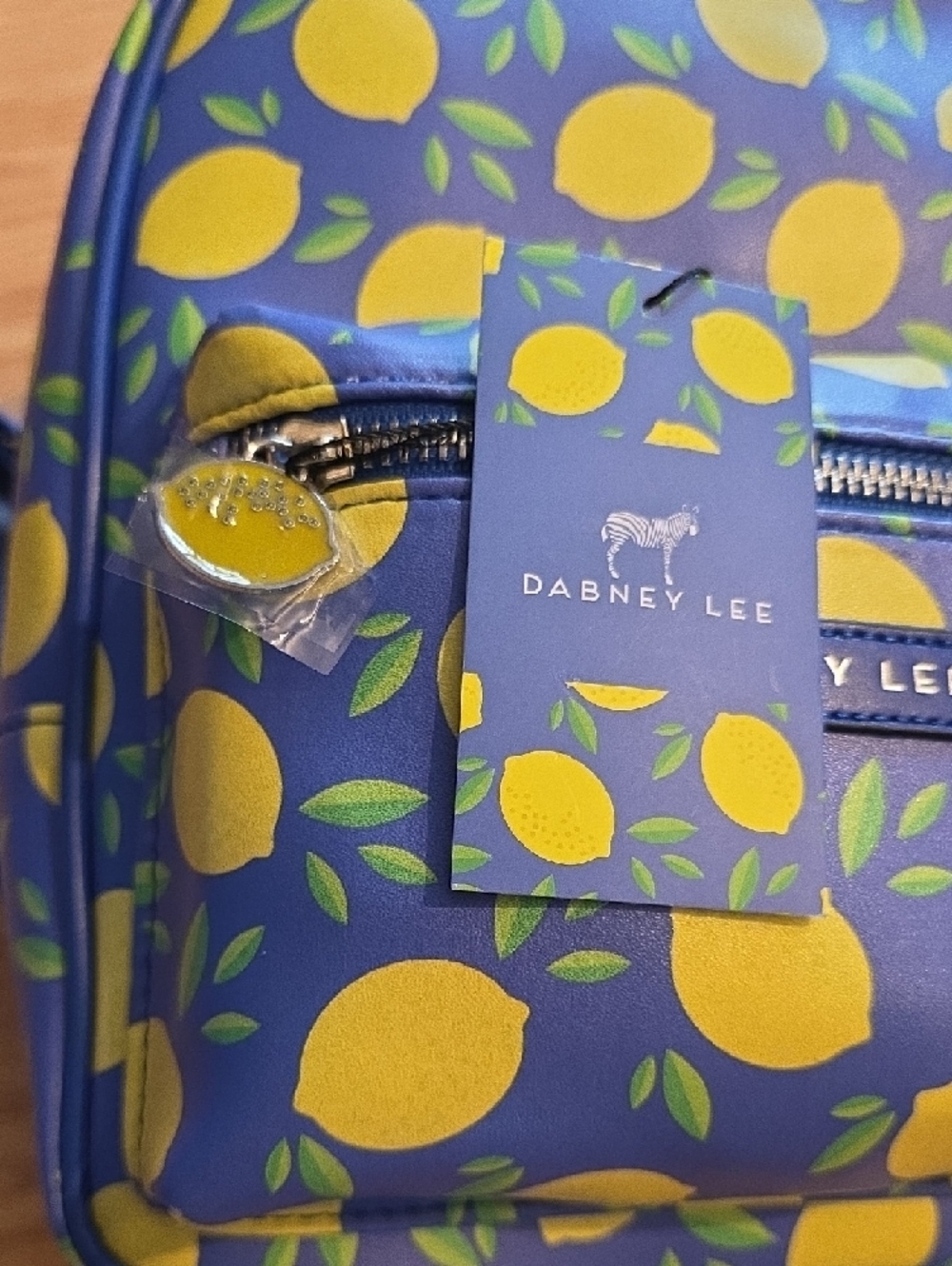 Dabney Lee Blue Lemon Print Mini Backpack - Picture 3 of 9
